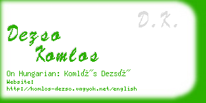 dezso komlos business card